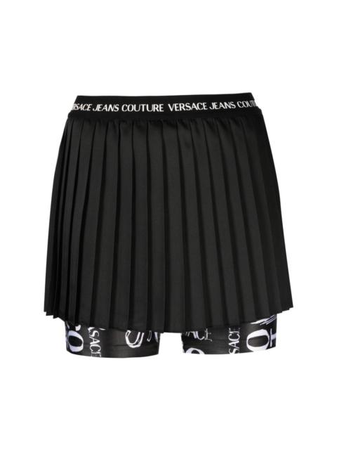 VERSACE JEANS COUTURE logo waistband pleated skorts