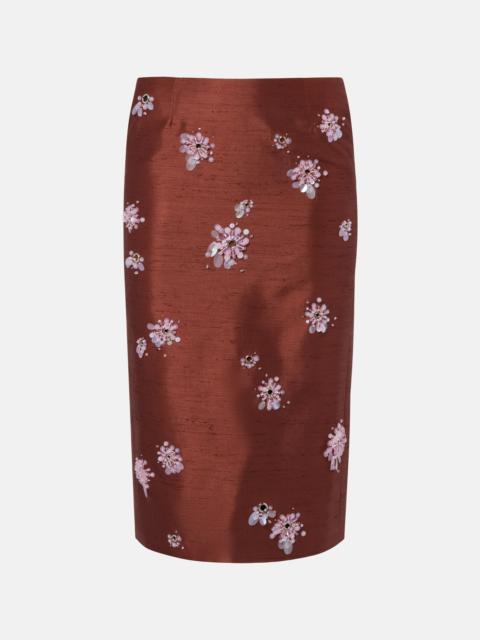 SHUSHU/TONG Embellished slip skirt