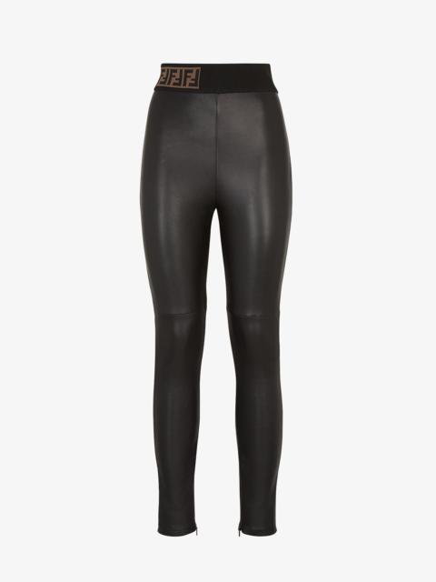 FENDI Black leather pants