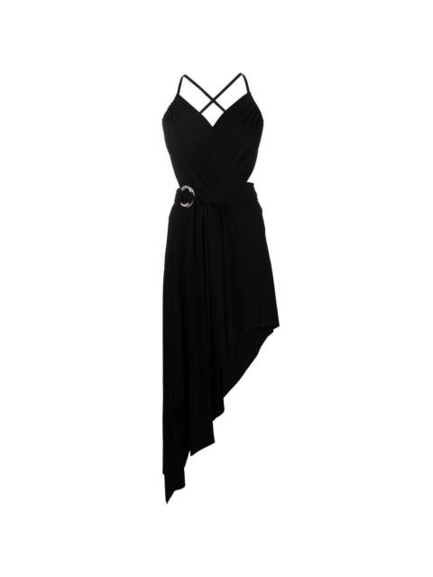 asymmetric draped dress