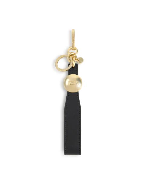 TOUS Black leather Key ring TOUS Metal Ball