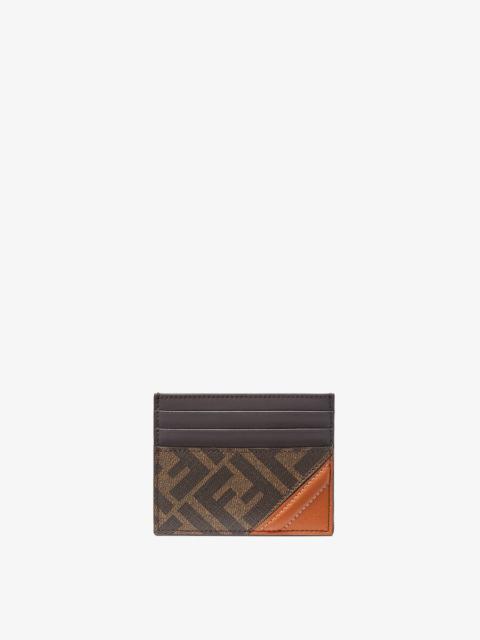 FENDI Brown fabric card holder