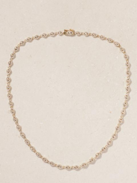SYDNEY EVAN Small Evil Eye Eternity 14-karat Gold Diamond Necklace