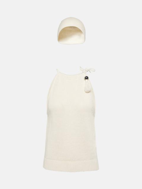 Max Mara Moriana halterneck linen top and hat set