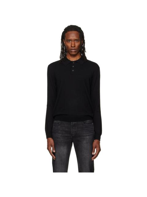 A.P.C. Black Wool Polo