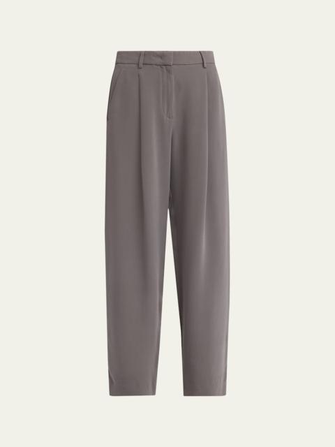 GIORGIO ARMANI Washed Silk Pleated Trousers