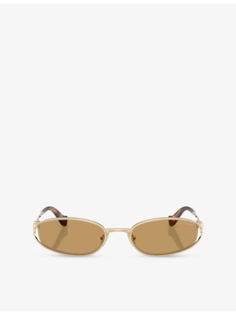 Miu Miu MU C51S Irregular-Frame Metal Sunglasses