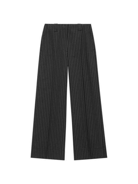 pinstripe-pattern wide-leg trousers