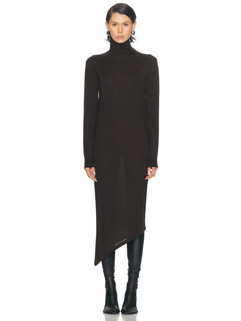 courrèges One Shoulder Wool Long Dress