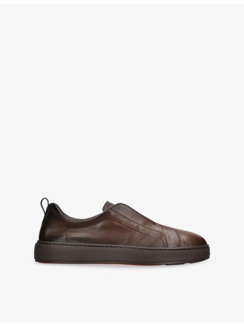 Santoni Victory Unlined Leather Trainers