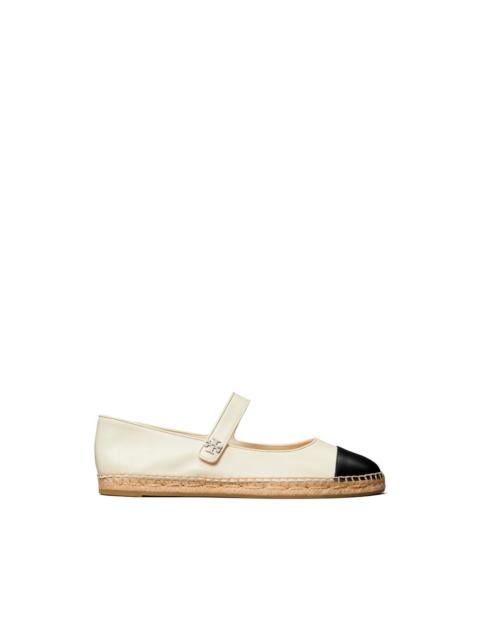 TORY BURCH cap-toe marry jane leather ballet flats