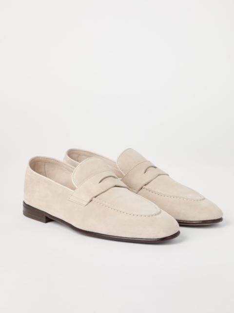 Brunello Cucinelli Suede soft penny loafers