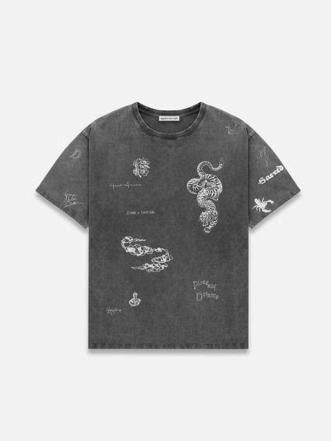 DUKE + DEXTER PD Sketch Washed Grey T-Shirt