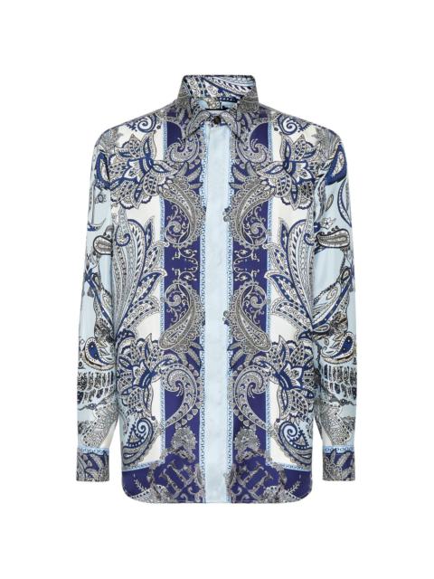 paisley-print silk shirt