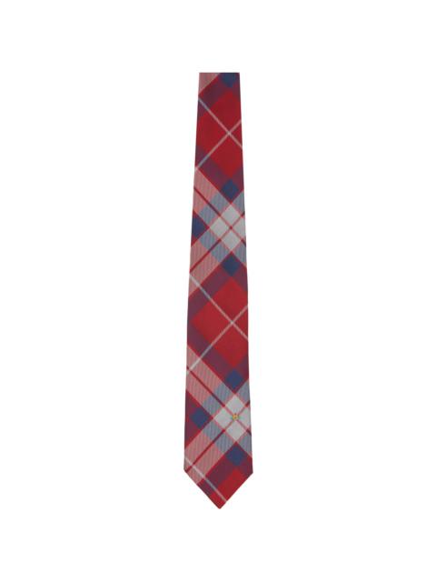 Vivienne Westwood Red 8.5cm Check Tie