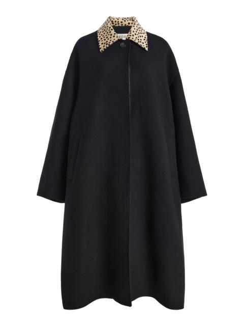 RÓHE Cheetah Collar Wool Coat