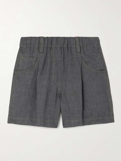 Brunello Cucinelli Pleated linen shorts