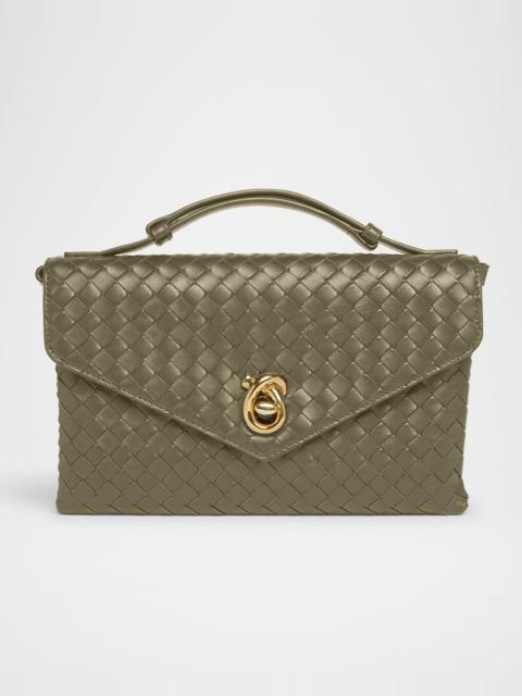 Knot Lock Leather Top-Handle Bag