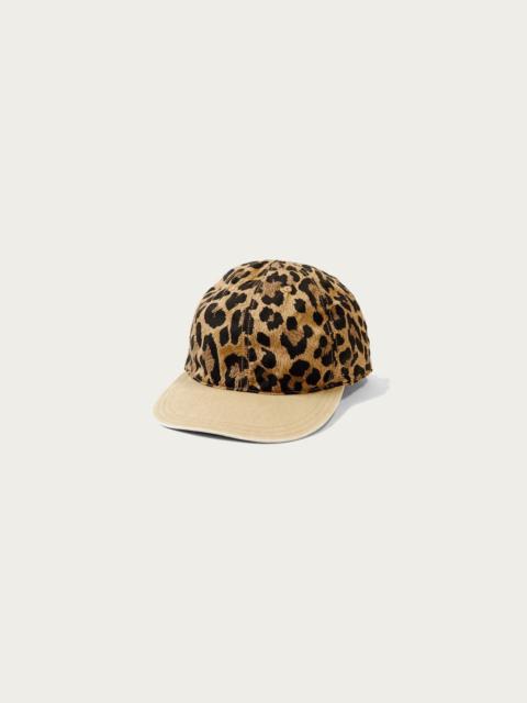 Kapital Cotton Herringbone Leopard Baseball Cap - Brown