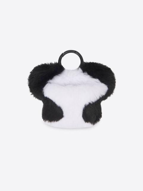 Women's Fluffy Panda Earpods Holder With Strap in Black