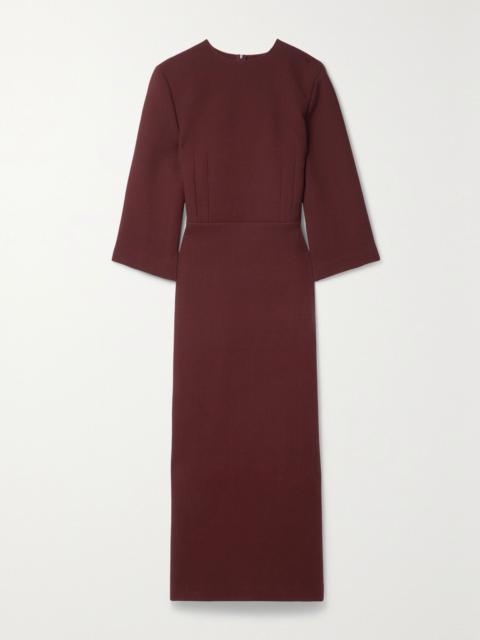 The Row Jery wool and silk-blend crepe maxi dress Claret
