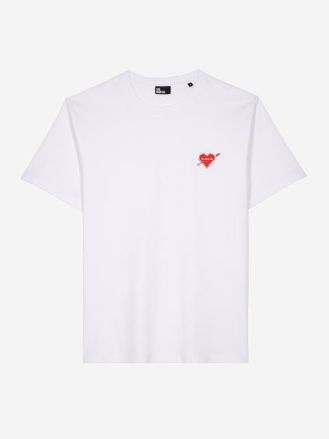 The Kooples T-SHIRT WITH WHITE HEART FLOCKING