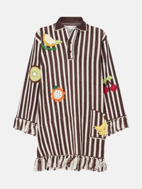 ALÉMAIS Sundae crochet embroidered cotton kaftan