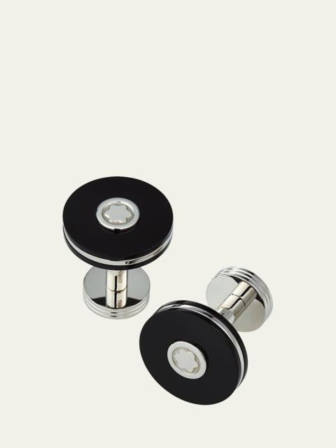 Montblanc Round Resin Stainless Steel Cuff Links