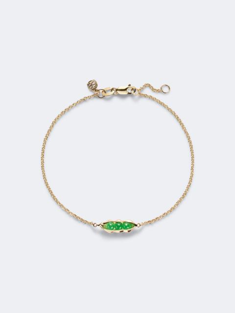 SYDNEY EVAN Pea Pod 14kt gold bracelet with jades