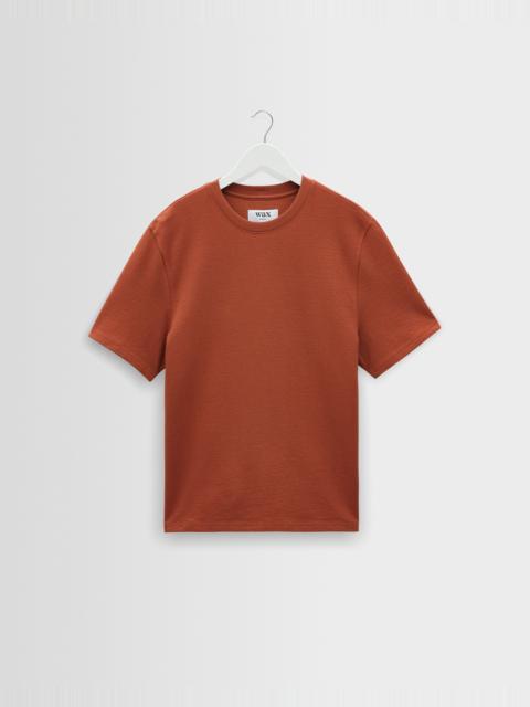 Wax London Dean - Rust Textured Organic Cotton T-Shirt