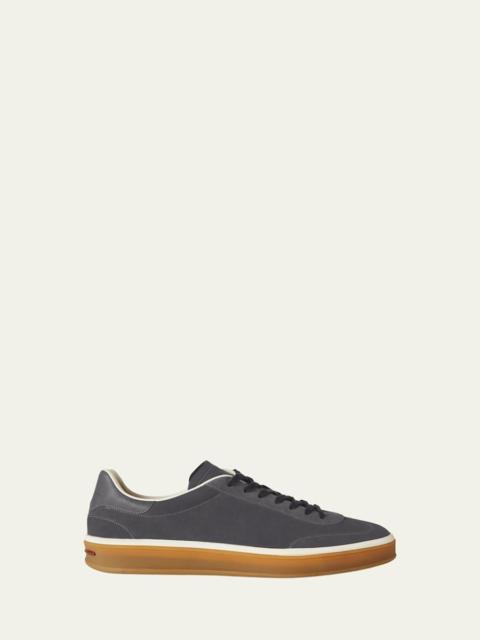 Loro Piana Men's Tennis Walk Suede T-Toe Low-Top Sneakers