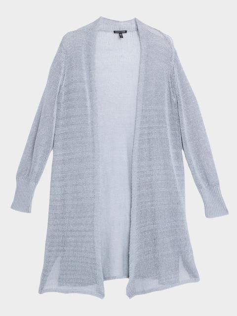 Knit Open-Front Long Cardigan