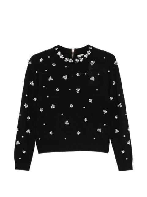 Alice + Olivia faux-pearl embellished sweater