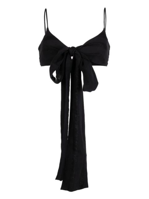 Solid & Striped bow-detail bikini top