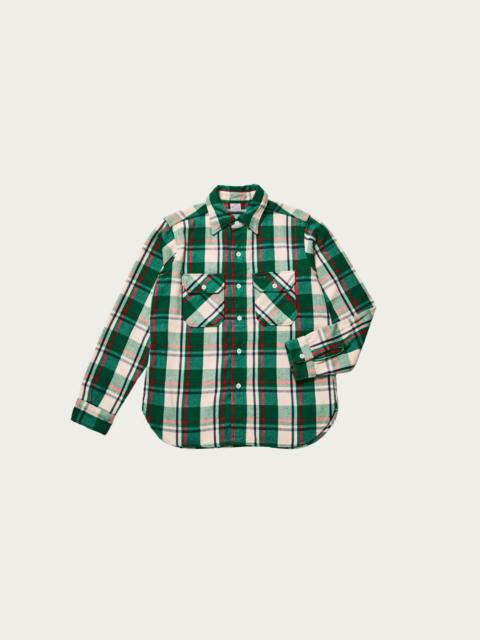 Warehouse & Co. 3104 Flannel Shirt Pattern A - Green/Off White