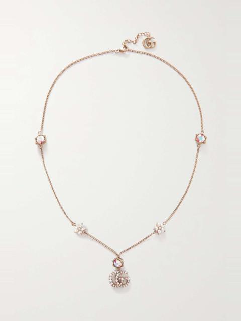 GUCCI Gold-tone crystal necklace