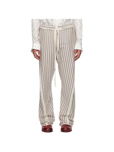EDWARD CUMING Gray Stripe Twisted Sweatpants