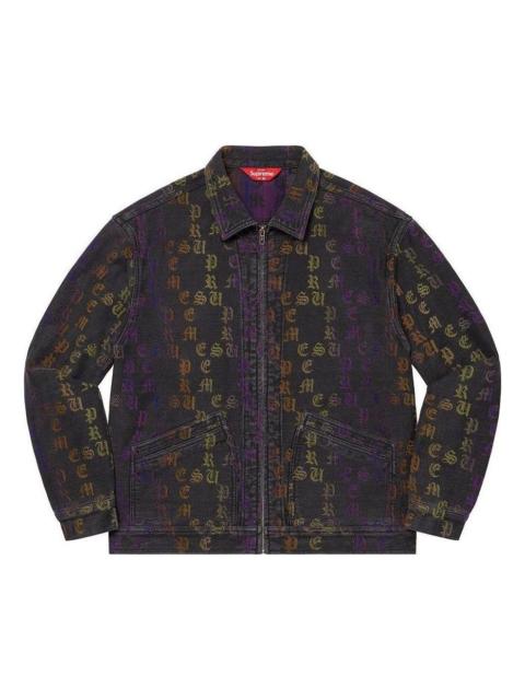 Supreme Supreme Gradient Jacquard Denim Work Jacket 'Black Purple Yellow' SUP-SS22-711