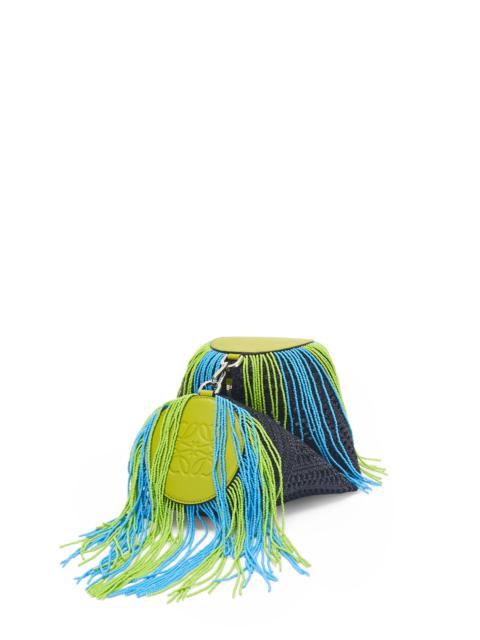 Loewe Bracelet pouch in raffia and classic calfskin