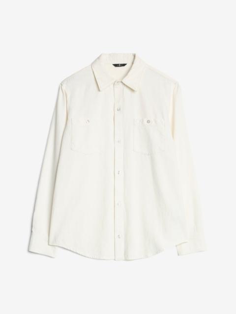 7 For All Mankind Denim Linen Overshirt in White