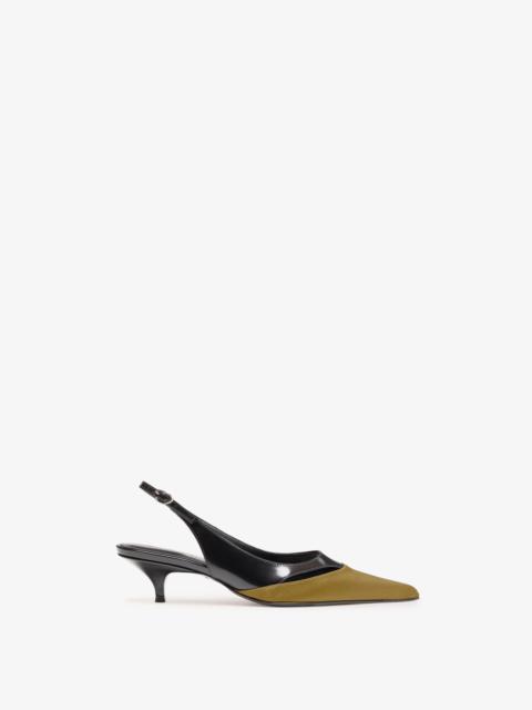 Proenza Schouler Slash Slingback in Spazzolato and Satin Combo