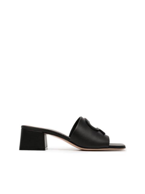 Vitello cut-out leather sandals