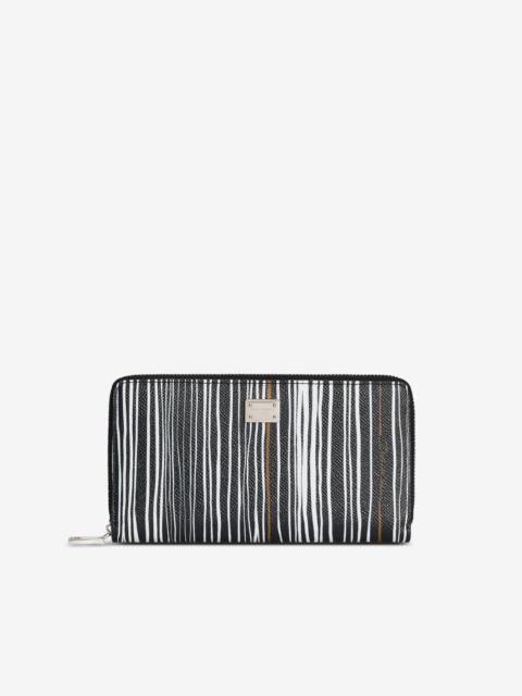 Dolce & Gabbana stripe-print calfskin wallet
