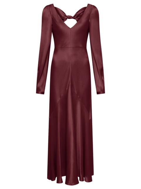 GABRIELA HEARST Peyton Maxi Dress In Bordeaux Silk Satin