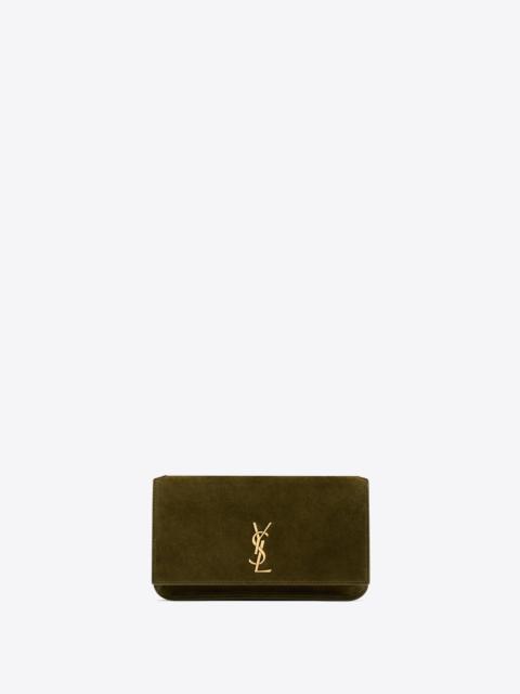 SAINT LAURENT cassandre phone holder in suede