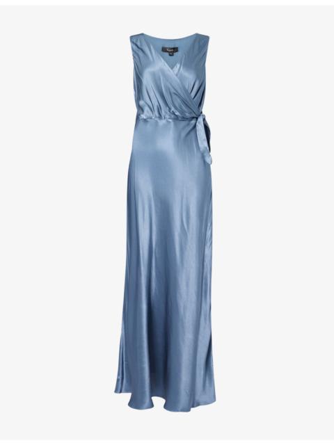 Rails Eva V-Neck Satin Maxi Dress
