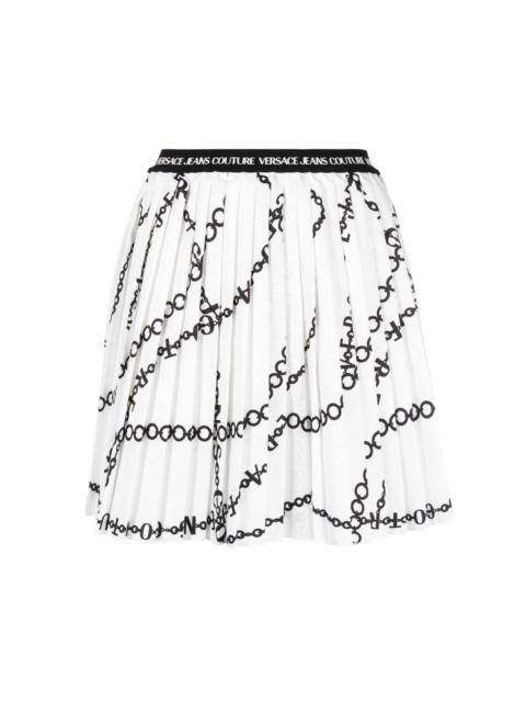 VERSACE JEANS COUTURE Necklace-print pleated miniskirt