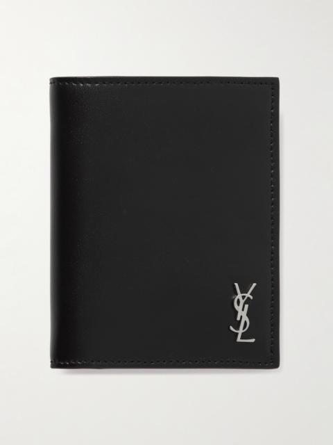 SAINT LAURENT Cassandre Logo-Embossed Leather Billfold Wallet