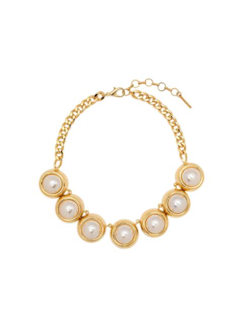 faux-pearl curb-chain necklace