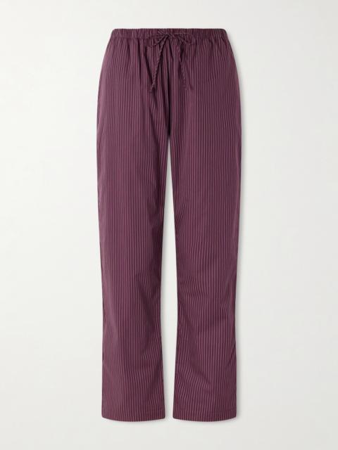 LESET Yoshi Striped Cotton And Lyocell-blend Wide-leg Pants